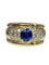 Bague 57 Bague jonc en or 18 carats avec saphir et diamants 58 Facettes AB148