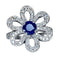 Bague 51 Bague fleur en or 18 carats, saphir et diamants 58 Facettes AB156