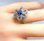 Bague 51 Bague fleur en or 18 carats, saphir et diamants 58 Facettes AB156