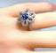 Bague 51 Bague fleur en or jaune 18 carats saphir et diamants 58 Facettes AB156
