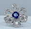 Bague 51 Bague fleur en or 18 carats, saphir et diamants 58 Facettes AB156