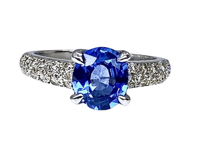 Bague 53 Bague jonc en or 18 carats, saphir et diamants 58 Facettes AB151