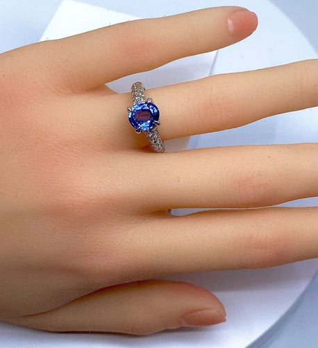 Bague 53 Bague jonc en or 18 carats, saphir et diamants 58 Facettes AB151