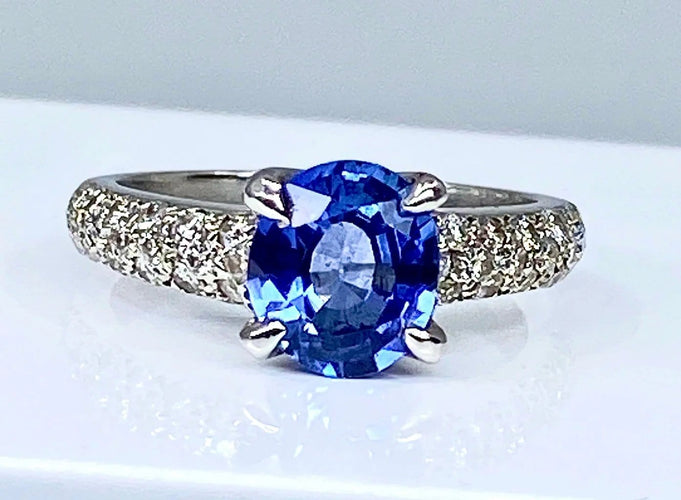 Bague 53 Bague jonc en or 18 carats, saphir et diamants 58 Facettes AB151