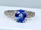 Bague 53 Bague jonc saphir de Ceylan et diamants en or jaune 18 carats 58 Facettes AB151