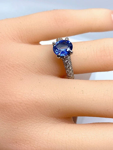 Bague 53 Bague jonc en or 18 carats, saphir et diamants 58 Facettes AB151