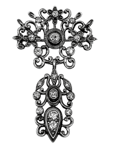 Pendentif Broche pendentif Napoléon III en or et argent sertie de diamants 58 Facettes AB171