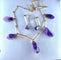 Boucles d'oreilles Parure - Collier et boucles d’oreilles en or 18 carats, améthystes 58 Facettes AB173