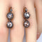 Boucles d'oreilles Boucles d’oreilles dormeuses en or et argent, diamants taille rose 58 Facettes AB200
