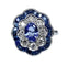 Bague 51 Bague marguerite en or blanc 18 carats, saphirs et diamants 58 Facettes AB214