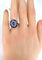 Bague 51 Bague marguerite en or blanc 18 carats, saphirs et diamants 58 Facettes AB214