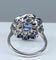 Bague 51 Bague marguerite en or blanc 18 carats, saphirs et diamants 58 Facettes AB214