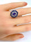 Bague 51 Bague marguerite en or blanc 18 carats, saphirs et diamants 58 Facettes AB214