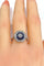 Bague 54 Bague octogonale en or blanc 18 carats, saphirs et diamants 58 Facettes AB220