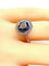 Bague 54 Bague octogonale en or blanc 18 carats, saphirs et diamants 58 Facettes AB220