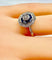 Bague 54 Bague octogonale en or blanc 18 carats, saphirs et diamants 58 Facettes AB220