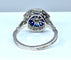 Bague 54 Bague octogonale en or blanc 18 carats, saphirs et diamants 58 Facettes AB220