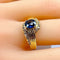 Bague 56 Bague en or jaune 18 carats avec saphir et diamants 58 Facettes AB230