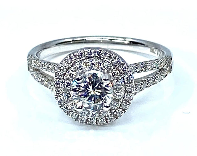 Bague 50 Bague - Diamants en or blanc 18 carats 0,40 ct 58 Facettes AB262