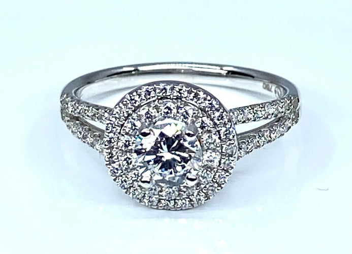 Bague 50 Bague - Diamants en or blanc 18 carats 0,40 ct 58 Facettes AB262