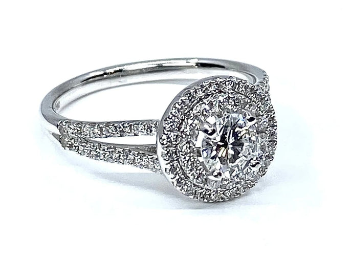 Bague 50 Bague - Diamants en or blanc 18 carats 0,40 ct 58 Facettes AB262
