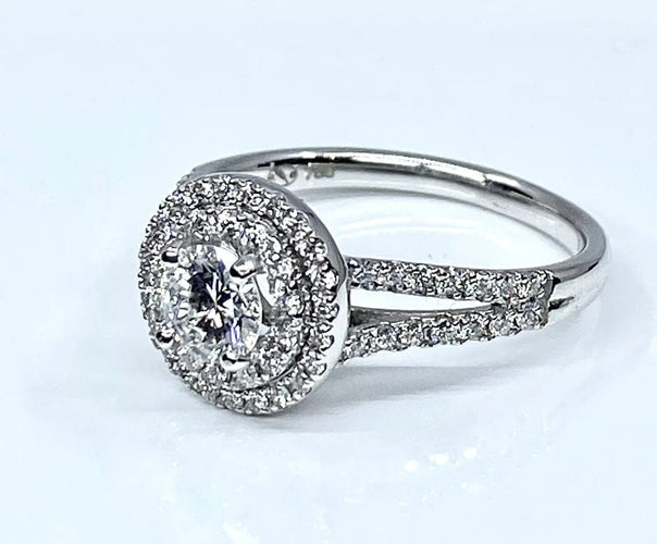 Bague 50 Bague - Diamants en or blanc 18 carats 0,40 ct 58 Facettes AB262