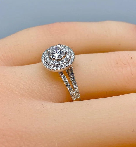 Bague 50 Bague - Diamants en or blanc 18 carats 0,40 ct 58 Facettes AB262