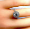 Bague 52 Bague en or blanc 18 carats avec diamants couleur G 58 Facettes AB254