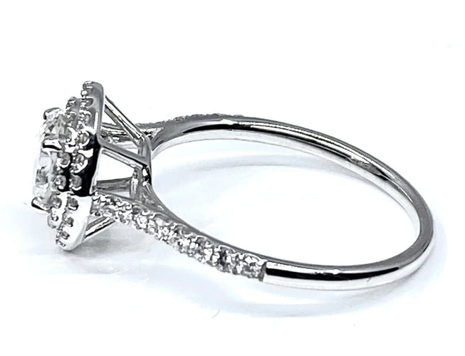 Bague 52 Bague en or blanc 18 carats avec diamants couleur G 58 Facettes AB254