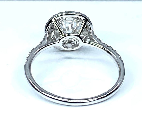 Bague 52 Bague en or blanc 18 carats avec diamants couleur G 58 Facettes AB254