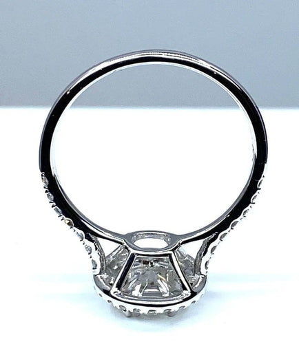 Bague 52 Bague en or blanc 18 carats avec diamants couleur G 58 Facettes AB254