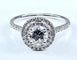 Bague 52 Bague en or blanc 18 carats avec diamants couleur G 58 Facettes AB254