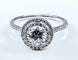 Bague 52 Bague en or blanc 18 carats avec diamants couleur G 58 Facettes AB254