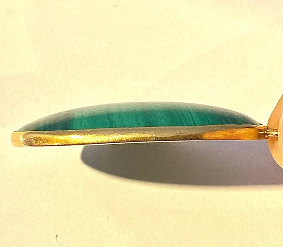Pendentif Pendentif en or jaune 18 carats et malachite 58 Facettes AB287