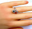 Bague 48 Bague fleur en or blanc 18 carats avec émeraude et diamants 58 Facettes AB294