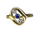 Bague 53 Bague en or jaune 18 carats avec saphir et diamants 58 Facettes AB312