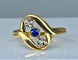 Bague 53 Bague en or jaune 18 carats avec saphir et diamants 58 Facettes AB312