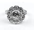 Bague 52 Bague marguerite en or blanc 18 carats avec diamants 58 Facettes AB333