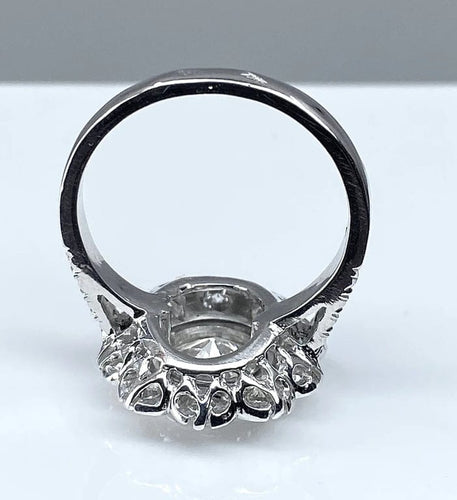 Bague 52 Bague marguerite en or blanc 18 carats avec diamants 58 Facettes AB333