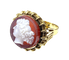 Bague 59 Bague camée en or jaune 18 carats sur cornaline 58 Facettes AB330
