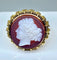 Bague 59 Bague camée en or jaune 18 carats sur cornaline 58 Facettes AB330