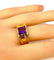 Bague 53 Bague bandeau en or jaune 18 carats à améthyste carrée 58 Facettes AB341
