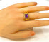 Bague 53 Bague bandeau en or jaune 18 carats à améthyste carrée 58 Facettes AB341