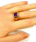 Bague 53 Bague bandeau en or jaune 18 carats à améthyste carrée 58 Facettes AB341