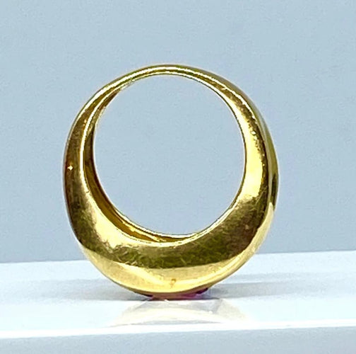 Bague 53 Bague bandeau en or jaune 18 carats à améthyste carrée 58 Facettes AB341