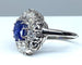 Bague 57 Bague marguerite en or blanc 18 carats et platine, saphir et diamants 58 Facettes AB347