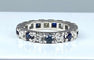 Bague 46 Alliance - Bague en or blanc 18 carats, saphirs et diamants 58 Facettes AB364