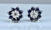 Boucles d'oreilles Boucles d’oreilles en or blanc 18 carats saphirs et diamants 58 Facettes AB363