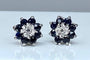 Boucles d'oreilles Boucles d’oreilles en or blanc 18 carats saphirs et diamants 58 Facettes AB363