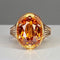 Bague 55 Bague style Art déco en or rose 18 carats avec citrine 58 Facettes AB380